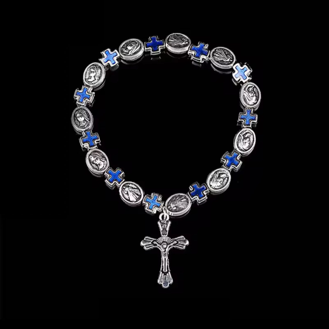 BRACELET CROSS BLUE