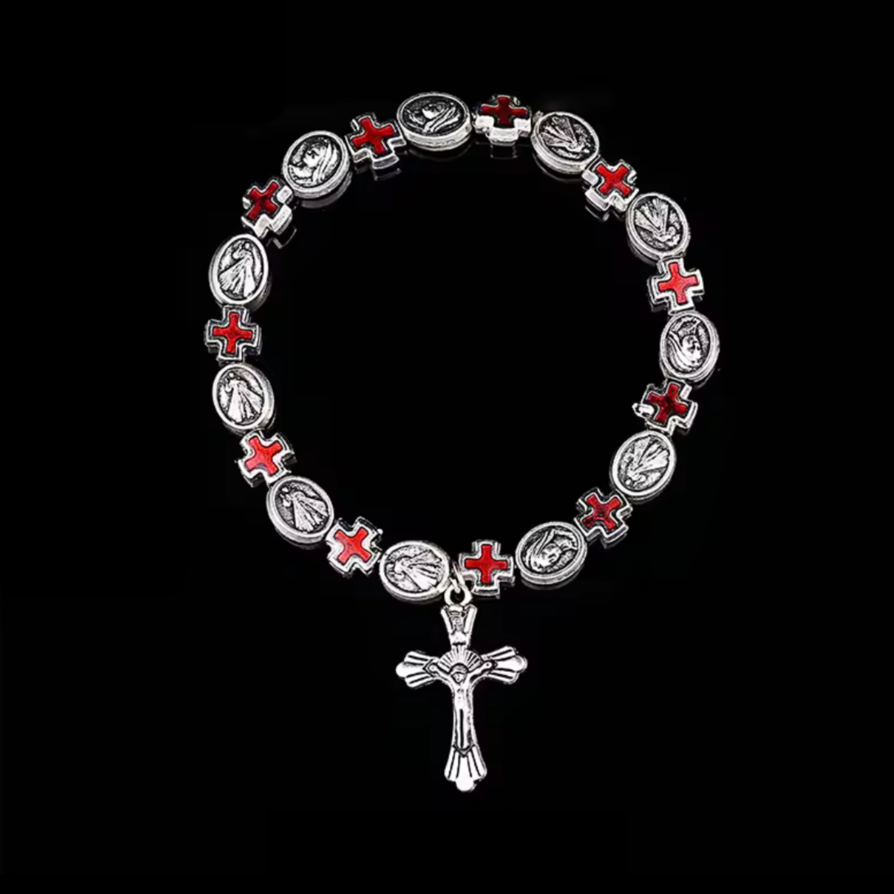 BRACELET CROSS RED