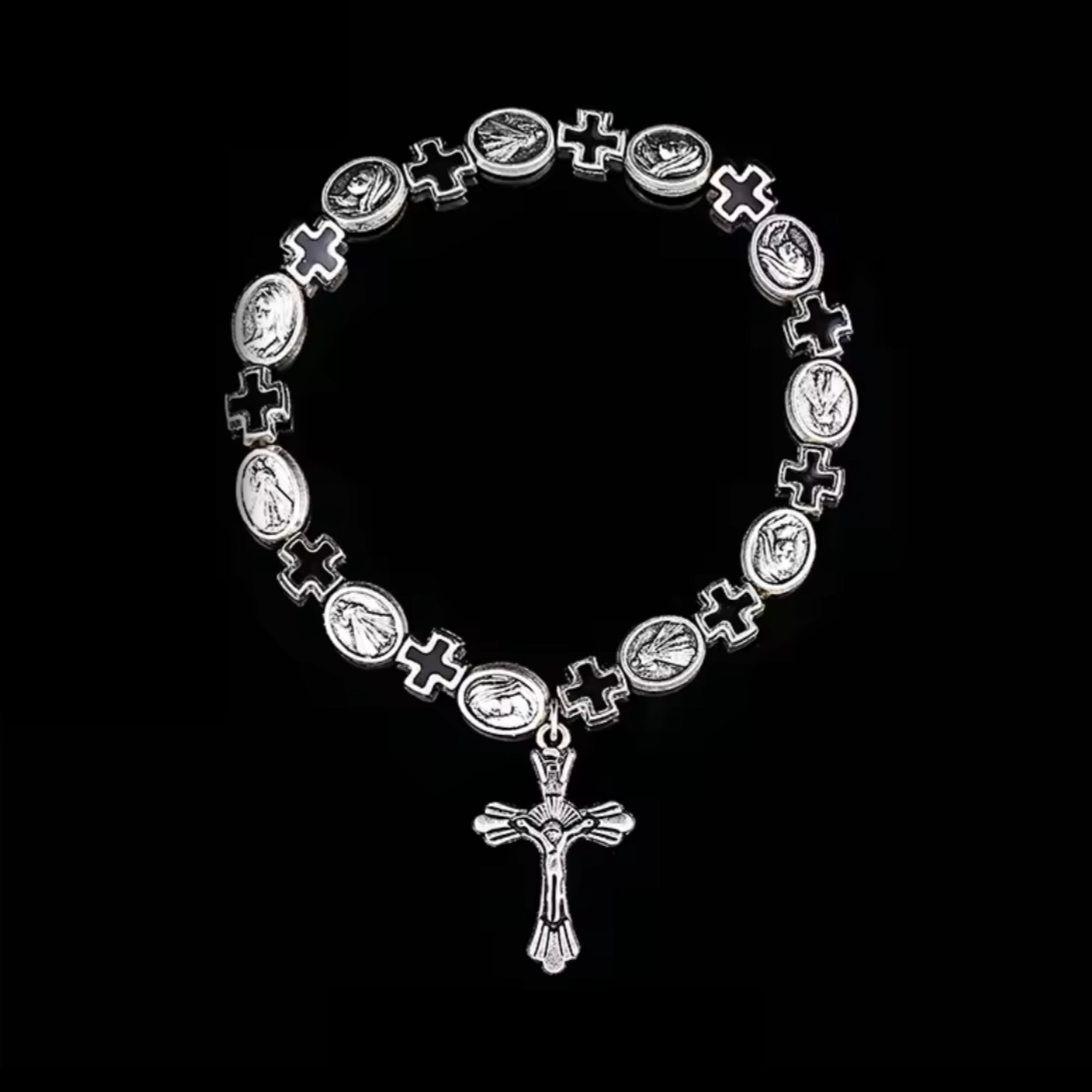 BRACELET CROSS BLACK